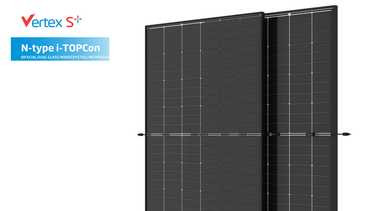 445W  Trina Vertex S+ | Dual Glass | Black Framed | N-Type Bifacial